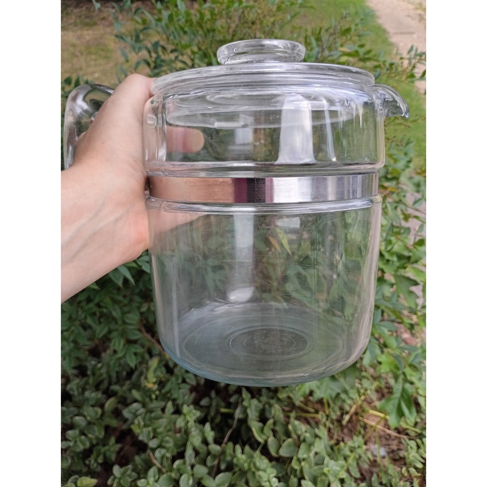 Vintage Pyrex Flameware 7759-B Glass Percolator Coffee Pot And Lid Only 9 Cup